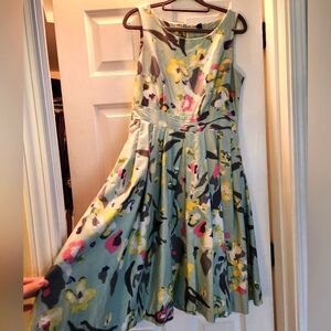H&M Modern Classic Multicolor Floral Midi Dress